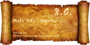 Nyókó Ompoly névjegykártya